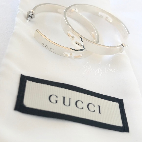 Gucci Jewelry - New authentic GUCCI G cutout Hoop Earrings Silver
